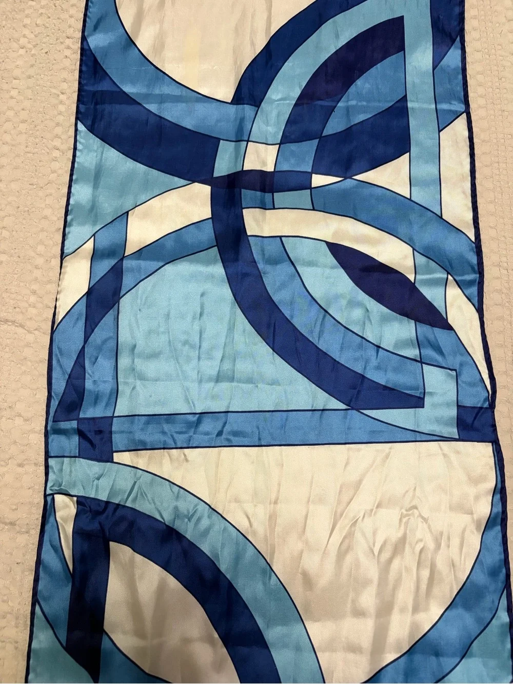 Christian Dior Blue Geometric Scarf